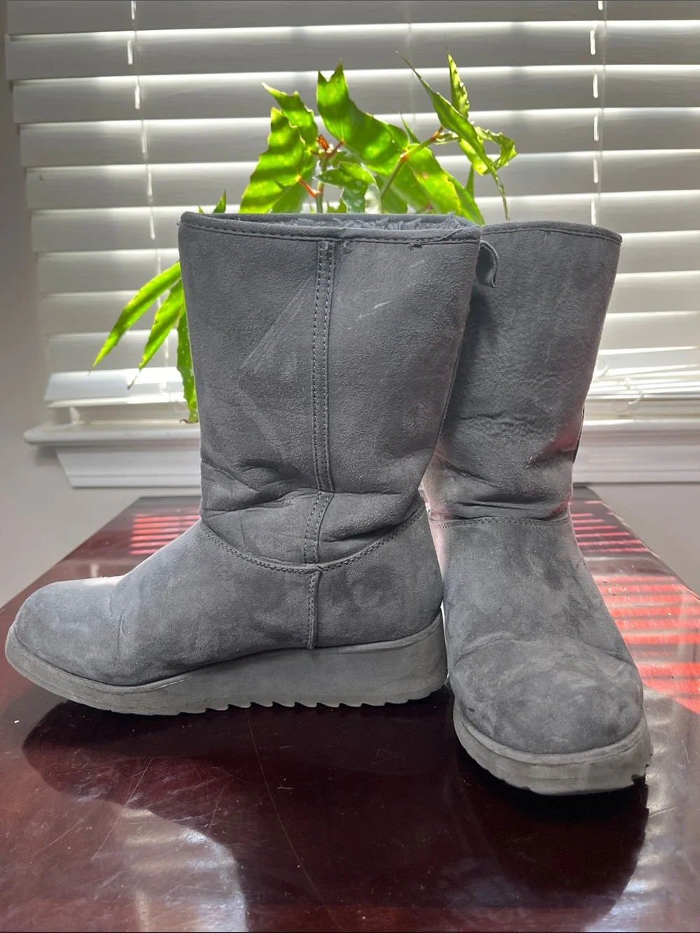 NYC Grey Boots Size 6